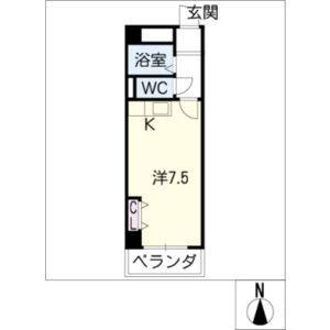 1R 間取り図