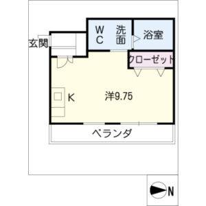 1R 間取り図