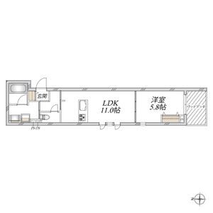 1LDK 間取り図