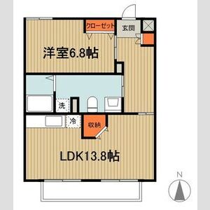 1LDK 間取り図