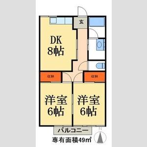 2DK 間取り図