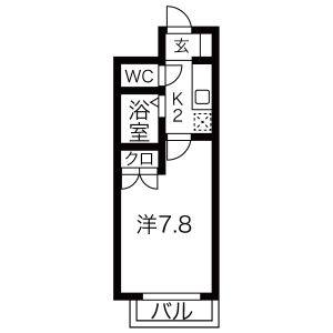 1K 間取り図