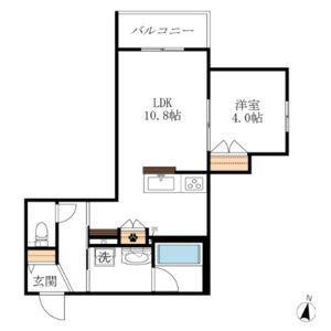 1LDK 間取り図