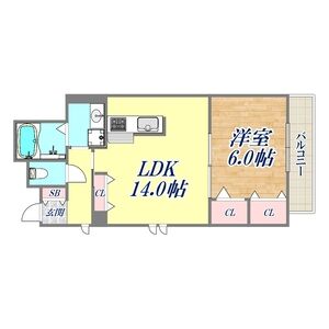 1LDK 間取り図