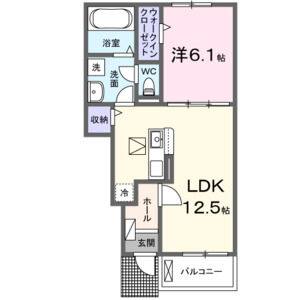1LDK 間取り図