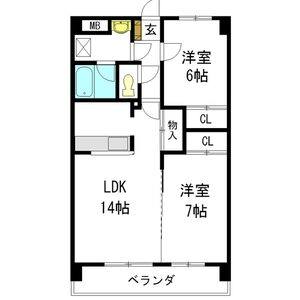 2LDK 間取り図