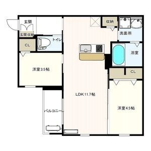 2LDK 間取り図