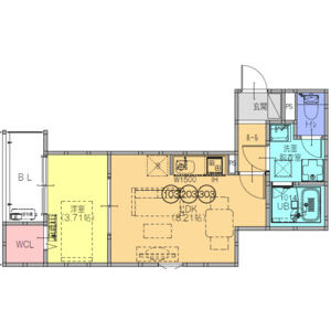 1LDK 間取り図