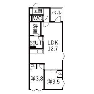 2LDK 間取り図