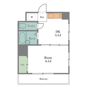 1DK 間取り図