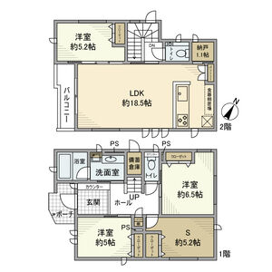3LDK 間取り図