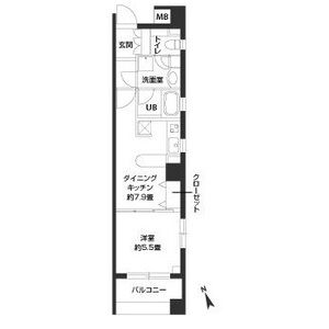 1DK 間取り図