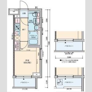 1K 間取り図