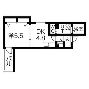 1DK 間取り図