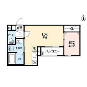 1LDK 間取り図