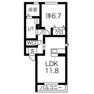 1LDK 間取り図