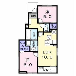 2LDK 間取り図