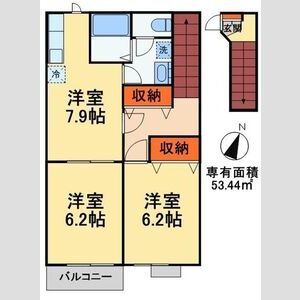 2DK 間取り図