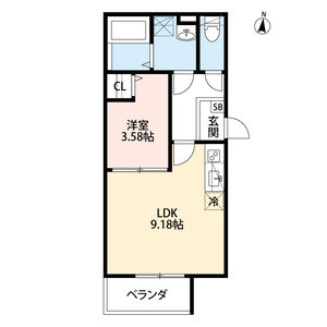 1LDK 間取り図