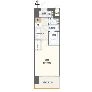 1K 間取り図