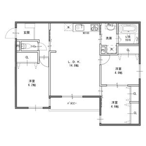 3LDK 間取り図