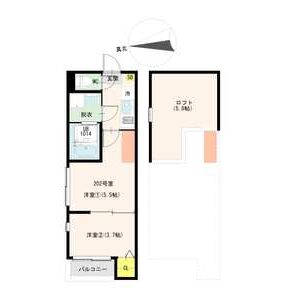 1DK 間取り図