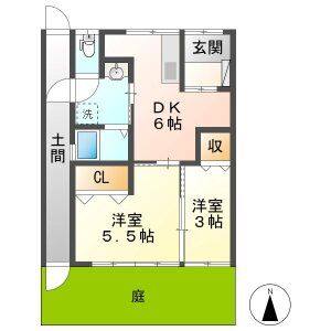 2DK 間取り図
