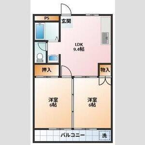 2DK 間取り図