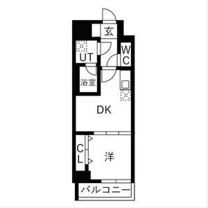 1DK 間取り図