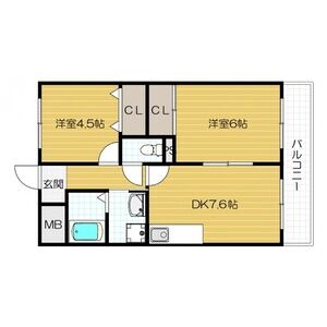 2DK 間取り図