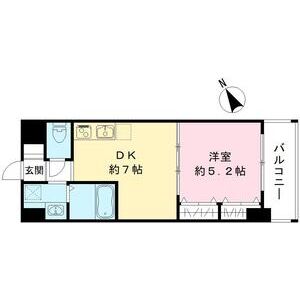 1DK 間取り図