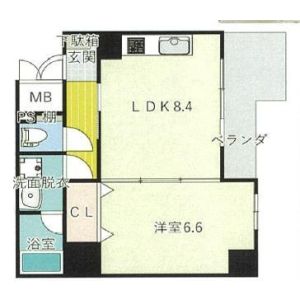 1LDK 間取り図