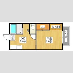 1DK 間取り図