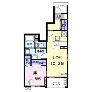 1LDK 間取り図