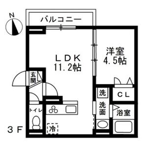 1LDK 間取り図
