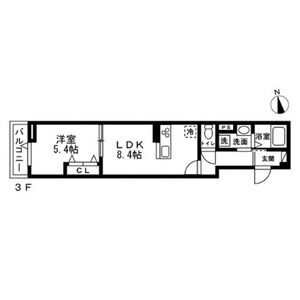 1LDK 間取り図