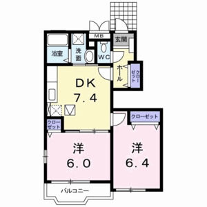 2DK 間取り図