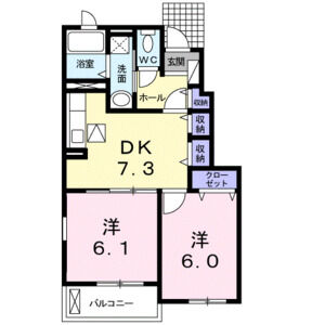 2DK 間取り図