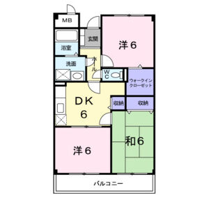 3DK 間取り図