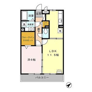 1LDK 間取り図