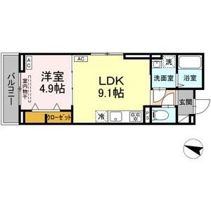 1LDK 間取り図