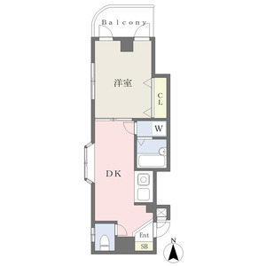 1DK 間取り図