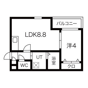 1LDK 間取り図