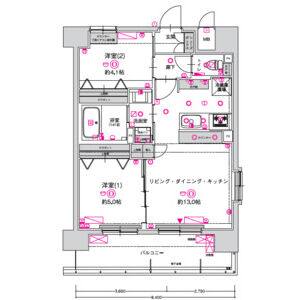 2LDK 間取り図