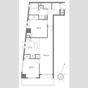 2LDK 間取り図