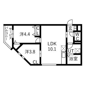 2LDK 間取り図