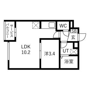 1LDK 間取り図
