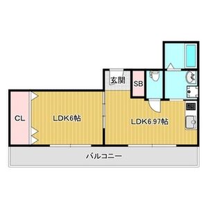 1DK 間取り図