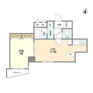 1LDK 間取り図