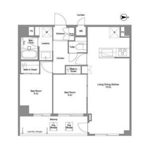2LDK 間取り図